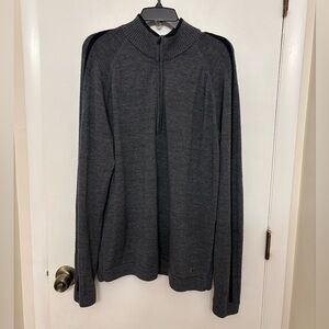 SMARTWOOL | Sparwood Half Zip Sweater Charcoal Merino Wool Blend | Men's Size XL